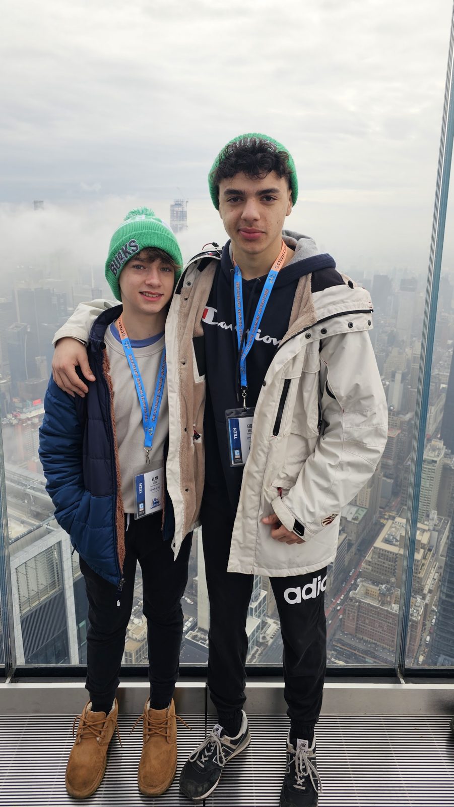 A CTeen Bucks teen looking out over the New York City skyline