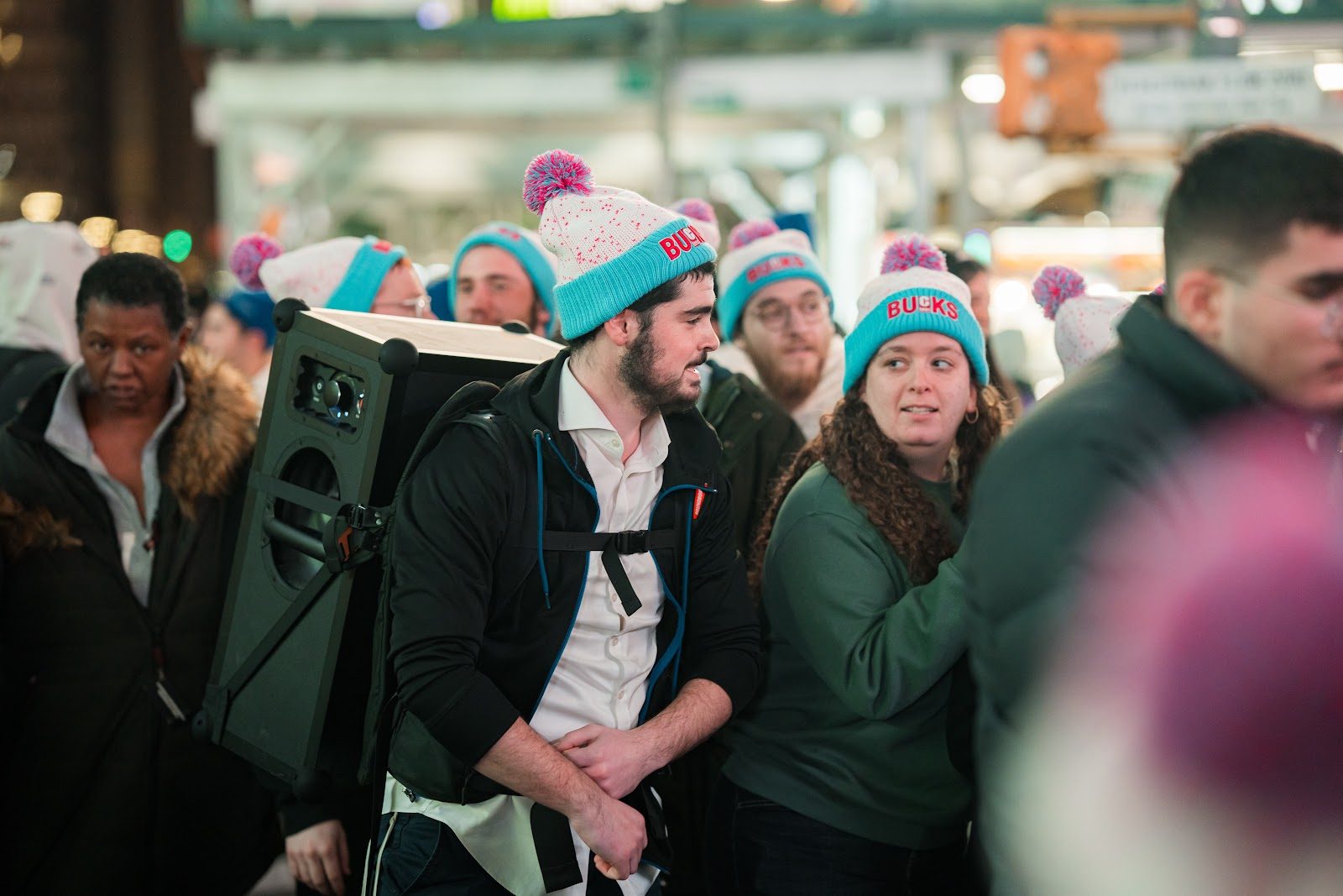 CTeen Bucks teens in CTeen hats at the CTeen International Shabbaton